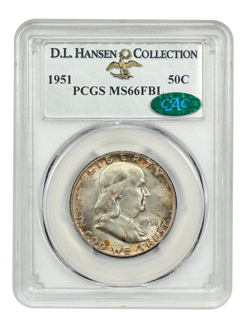 1951 50C PCGS/CAC MS66FBL ex: D.L. Hansen