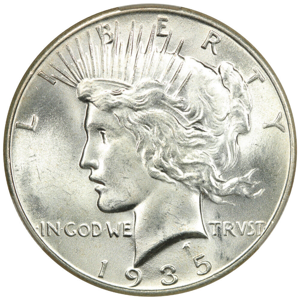 1935 $1 CACG MS66+ ex: D.L. Hansen/Ward T Miller Jr - Peace Dollar