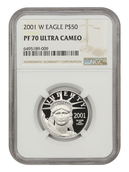 2001-W $50 Statue of Liberty NGC PR70DCAM