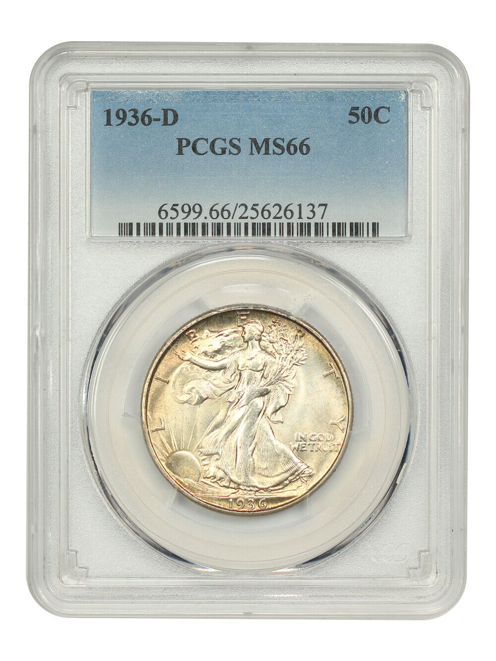 1936-D 50C PCGS MS66 - Walking Liberty Half Dollar