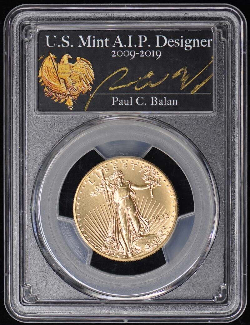 2022 4-Coin Gold Eagle PCGS MS70 Paul Balan Signed 1st Day