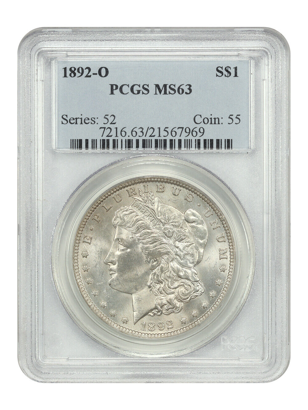 1892-O $1 PCGS MS63 - Morgan Dollar