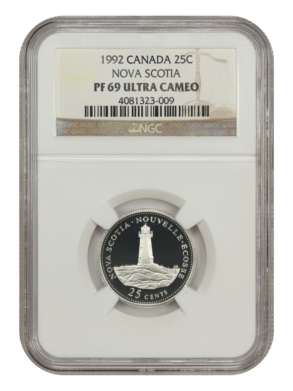 1992 Canada 25c Nova Scotia NGC PF 69 DCAM