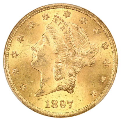 1897 $20 PCGS MS64 ex: D.L. Hansen