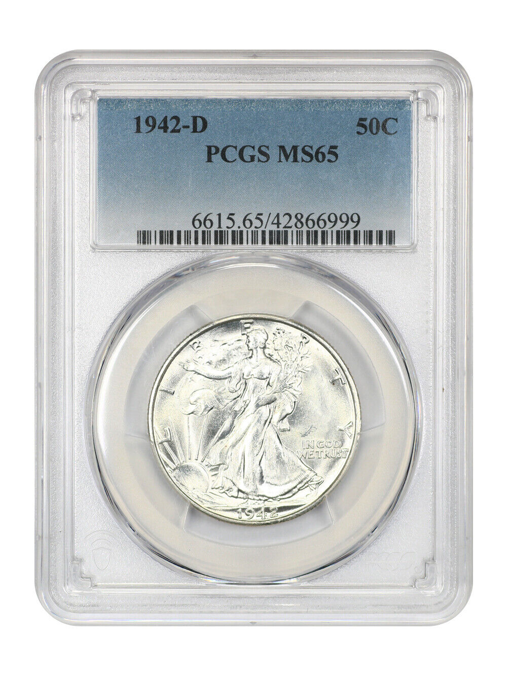 1942-D 50C PCGS MS65