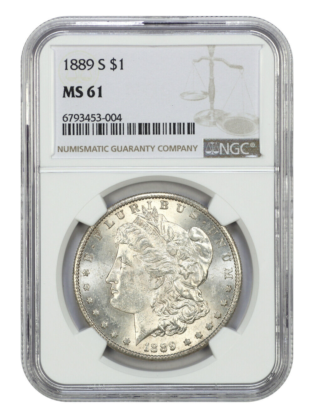 1889-S $1 NGC MS61 - Morgan Dollar