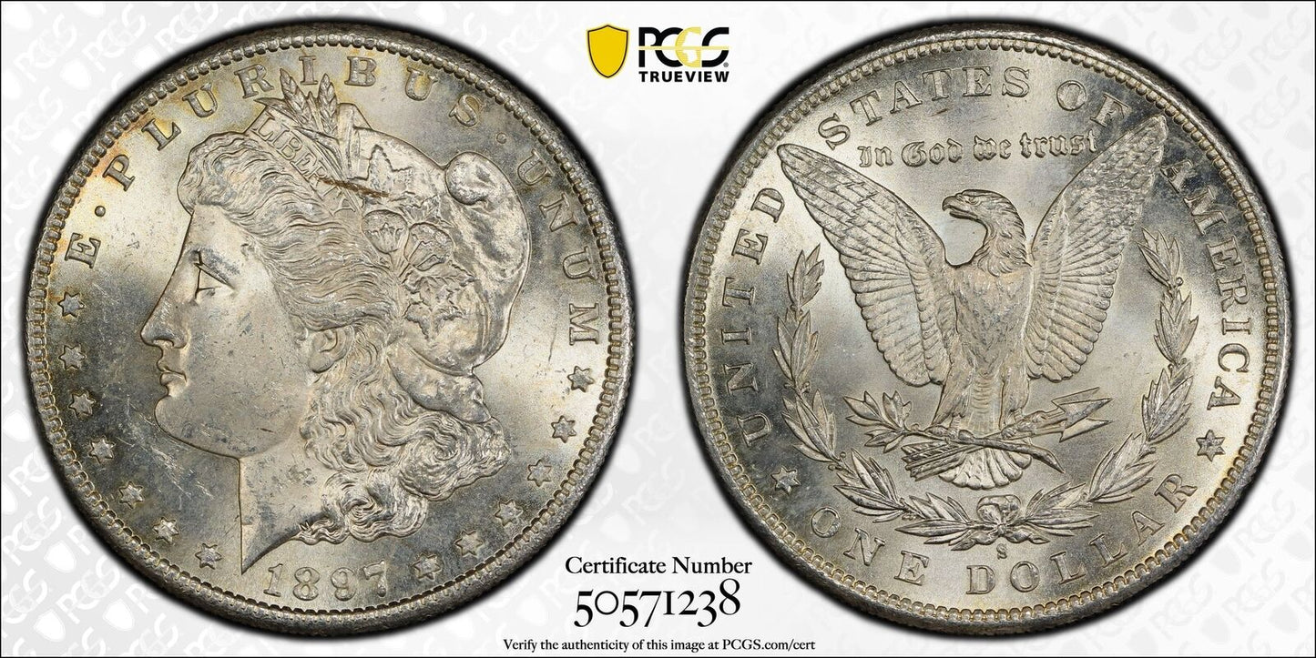 1897 S Morgan Silver Dollar PCGS MS-63