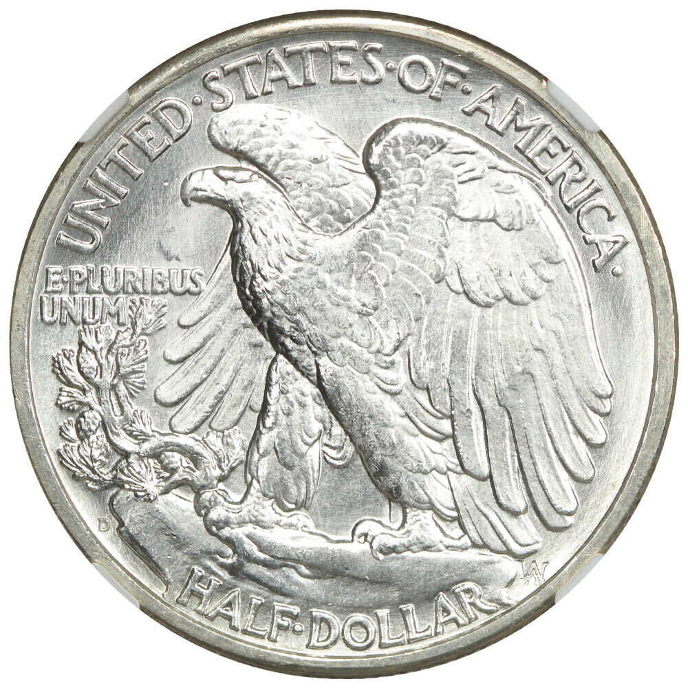 1939-D 50C NGC MS67 - Walking Liberty Half Dollar