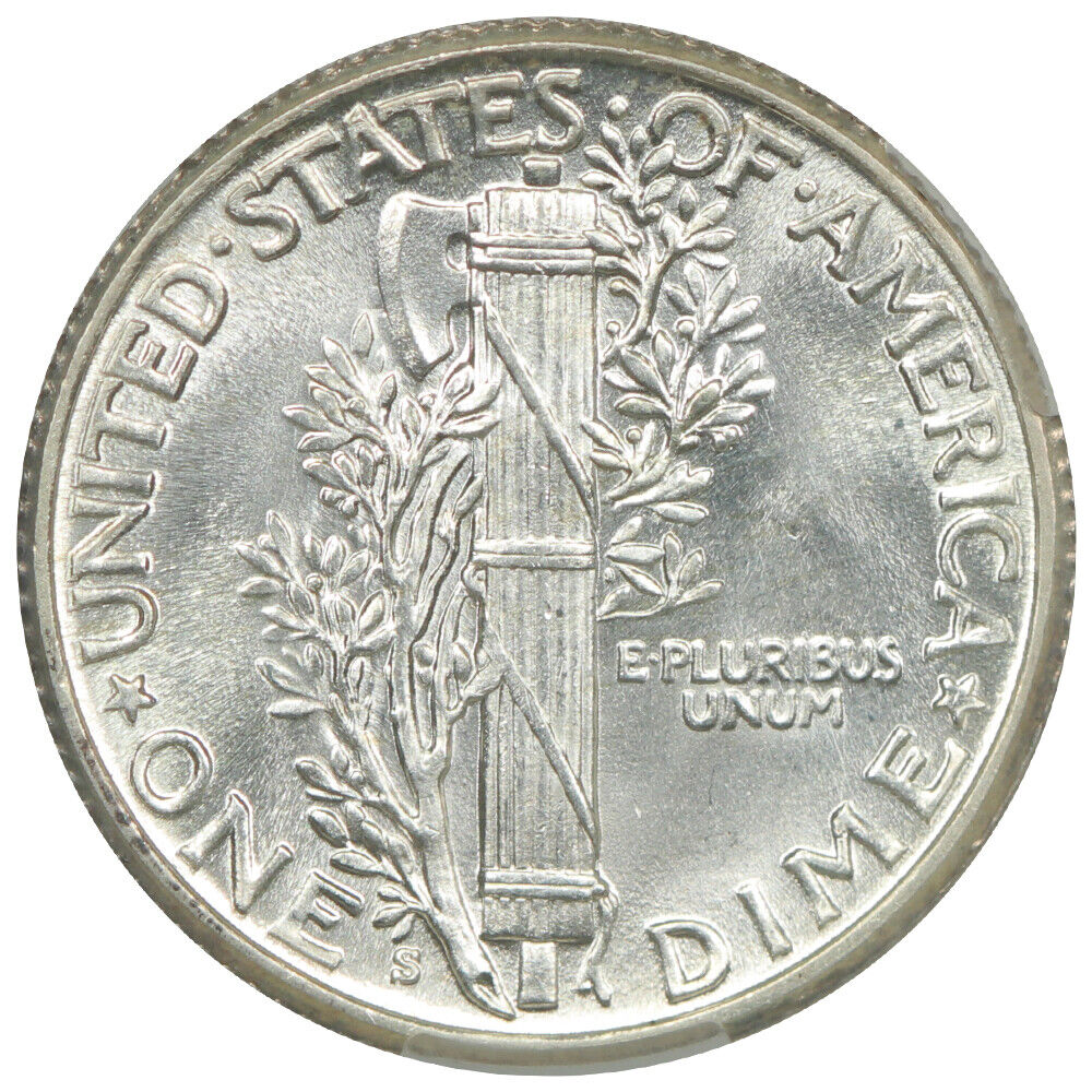 1927-S 10C CACG MS66FB ex: D.L. Hansen - Mercury Dime