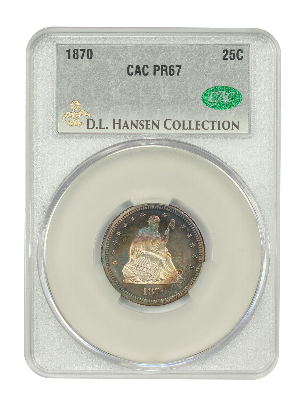 1870 25C CACG PR67 ex: D.L. Hansen - Liberty Seated Quarter