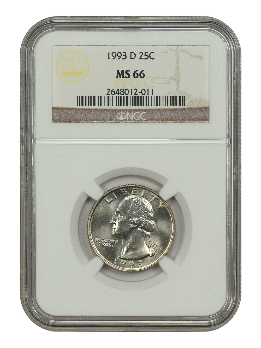 1993-D 25C NGC MS66 - Washington Quarter