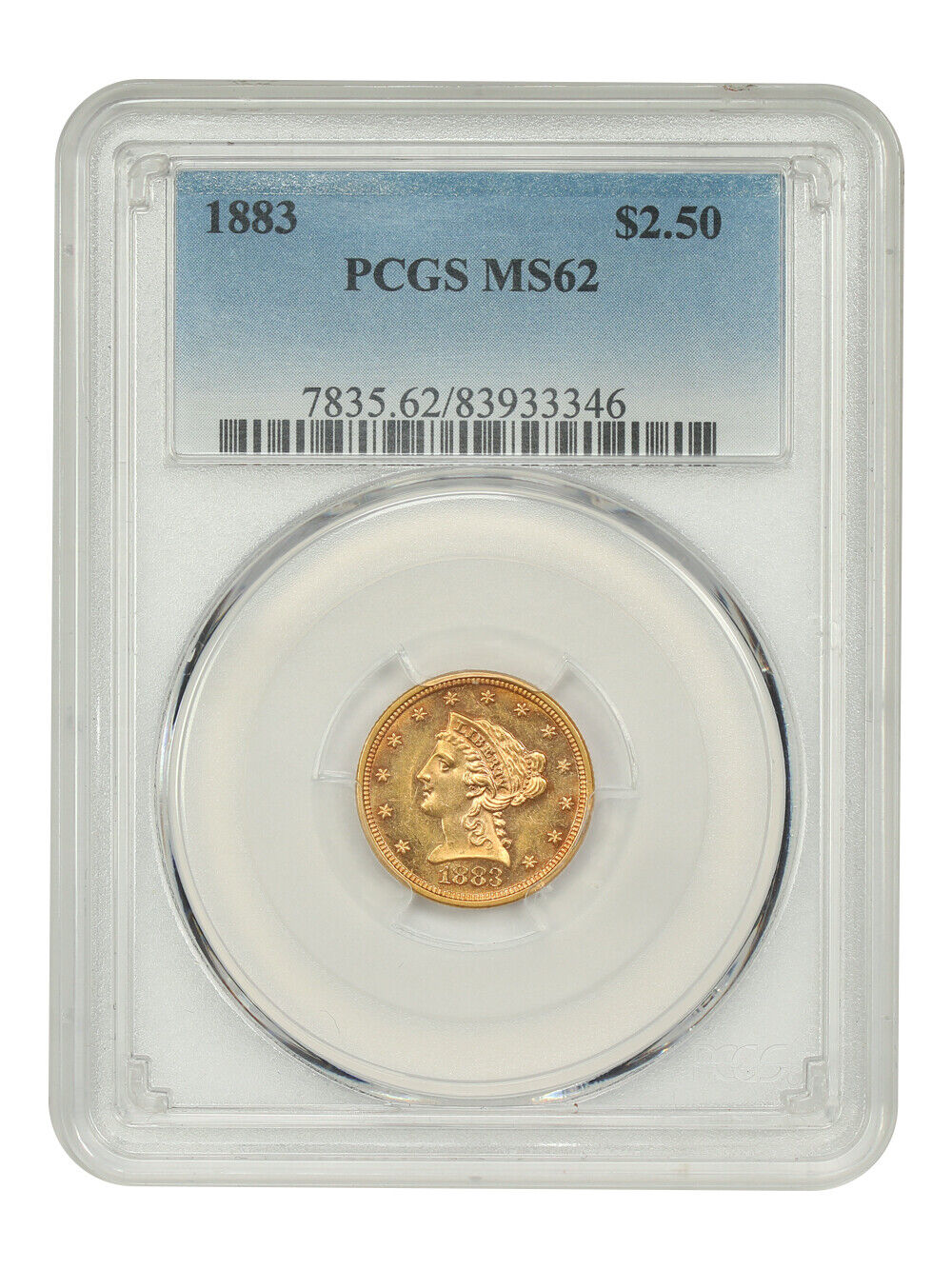 1883 $2.50 PCGS MS62 - Liberty Head $2.5