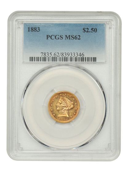 1883 $2.50 PCGS MS62 - Liberty Head $2.5