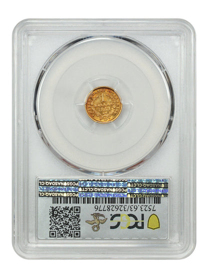 1853-D G$1 PCGS MS63 ex: D.L. Hansen