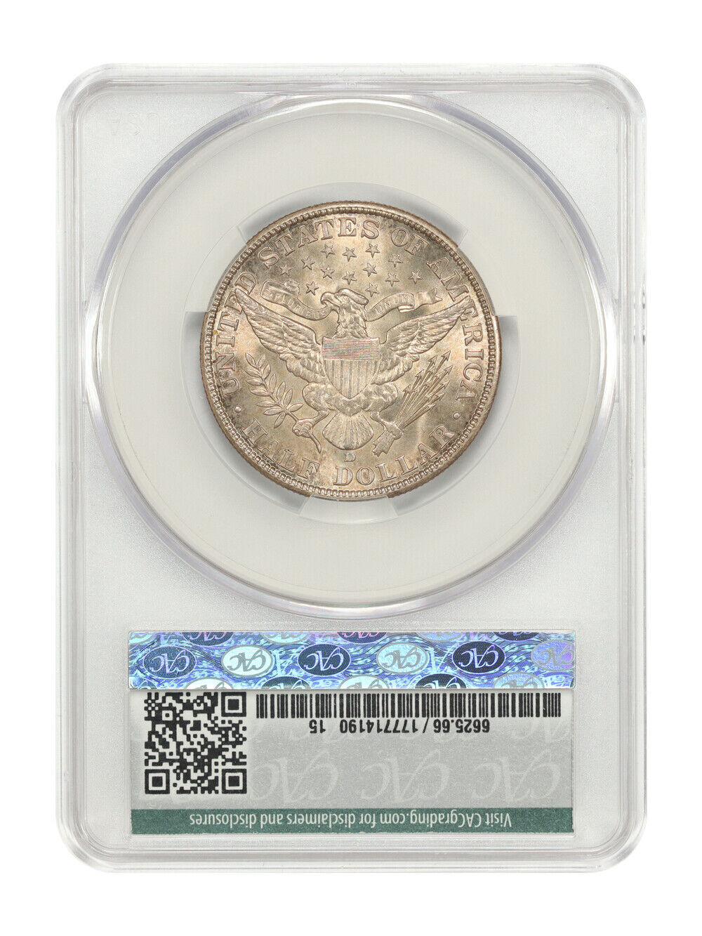 1915-D 50C CACG MS66 ex: D.L. Hansen - Barber Half Dollar - Original Gem