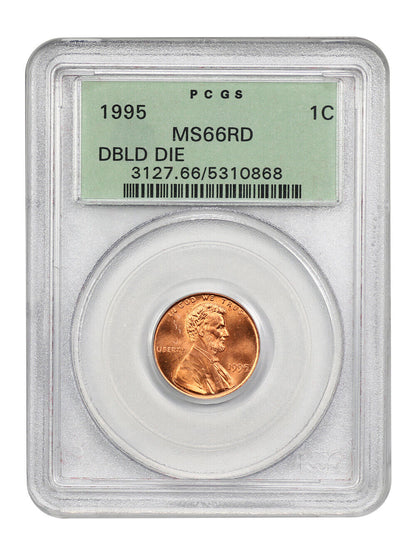 1995 1C PCGS MS66RD (Doubled Die Obverse, OGH)