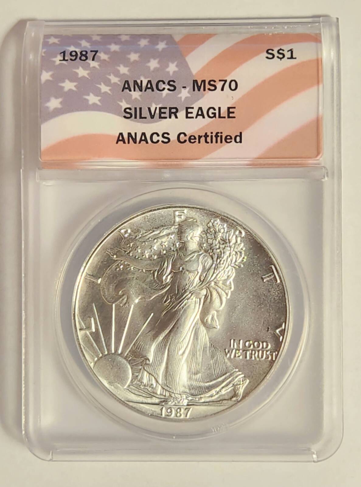 1987 P ANACS MS-70 - SILVER EAGLE