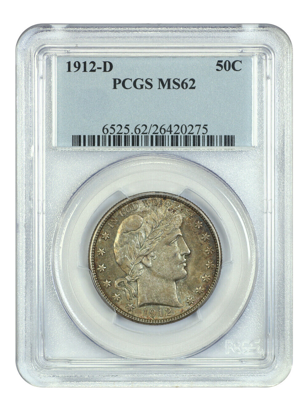 1912-D 50C PCGS MS62 - Barber Half Dollar