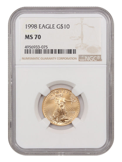 1998 $10 Gold Eagle NGC MS70