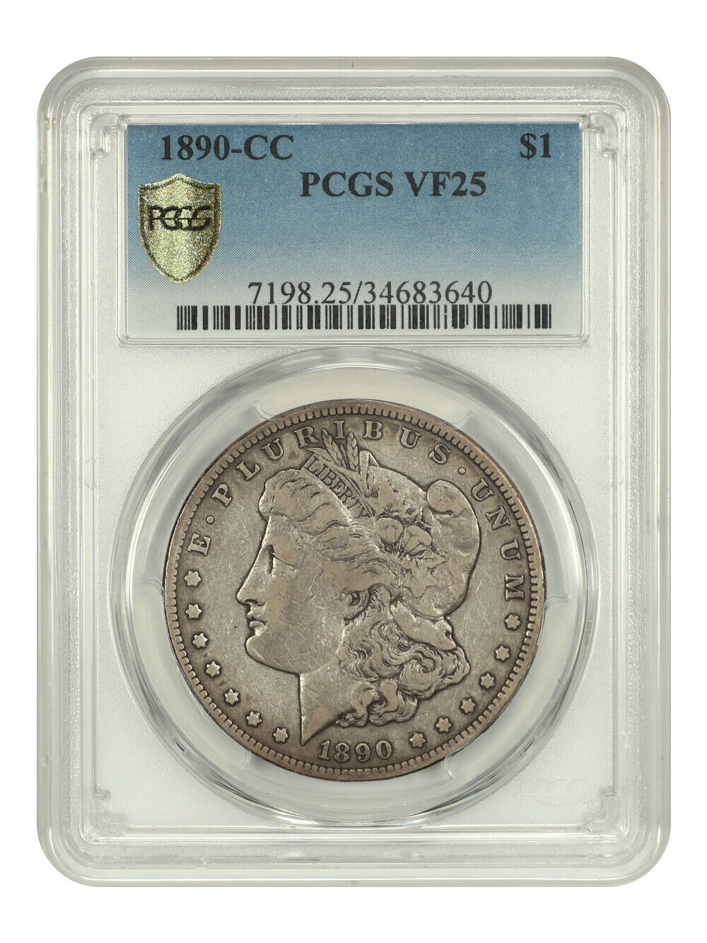 1890-CC $1 PCGS VF25 - Morgan Dollar - Popular, Scarce Carson City Morgan