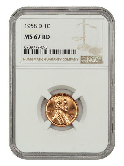 1958-D 1C NGC MS67RD