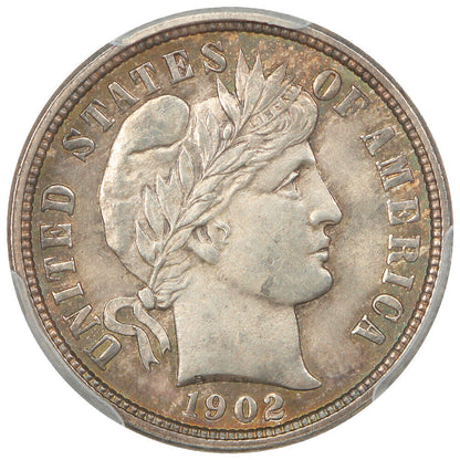 1902-O 10C PCGS/CAC MS64+ ex: D.L. Hansen - Barber Dime