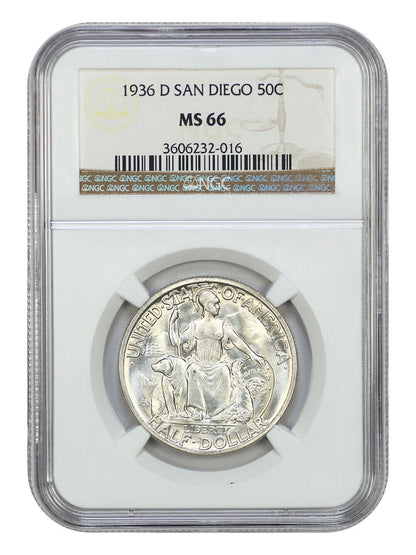 1936-D 50C San Diego NGC MS66 - Classic Silver Commemorative