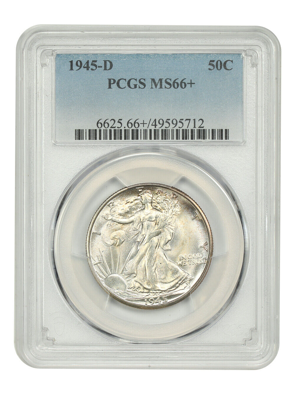 1945-D 50C PCGS MS66+ - Walking Liberty Half Dollar