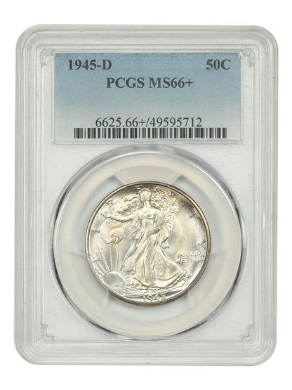 1945-D 50C PCGS MS66+ - Walking Liberty Half Dollar