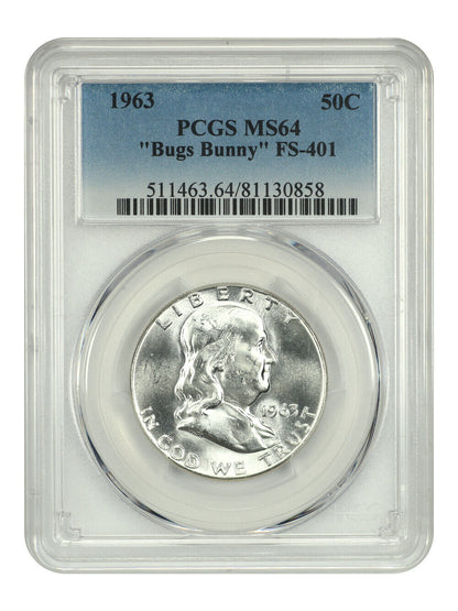 1963 50C Bugs Bunny" FS-401" PCGS MS64 - Franklin Half Dollar