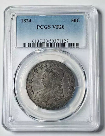 1824 P Capped Bust Half Dollars PCGS VF-20