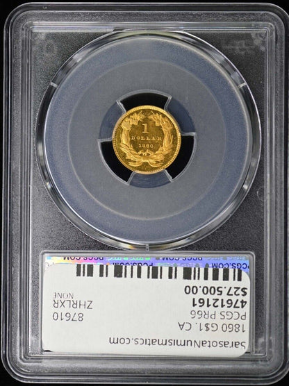 1860 G$1 Gold Dollar PCGS PR66CAM