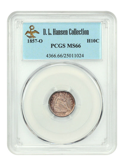 1857-O H10C PCGS MS66 ex: D.L. Hansen