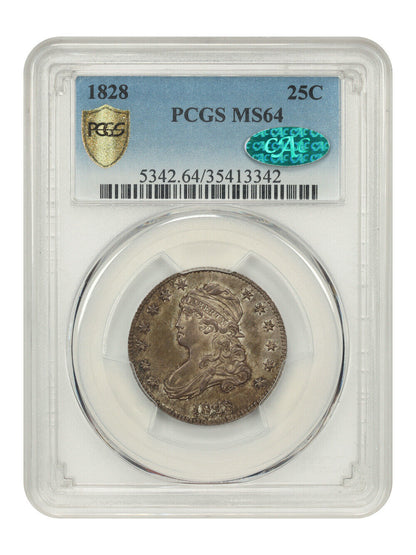 1828 25C PCGS/CAC MS64