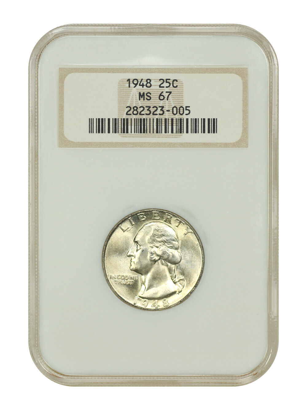 1948 25C NGC MS67 (OH) - Washington Quarter - Old NGC Holder