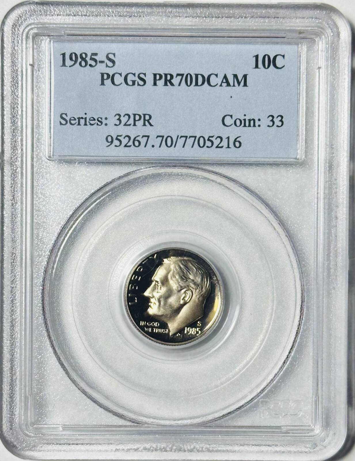 1985 S Dimes Roosevelt PCGS PR-70 DCAM