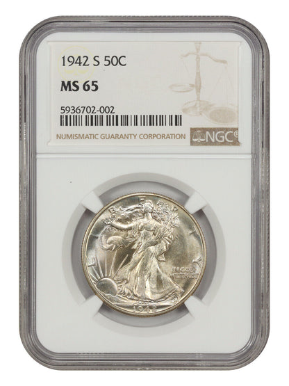 1942-S 50C NGC MS65 - Walking Liberty Half Dollar