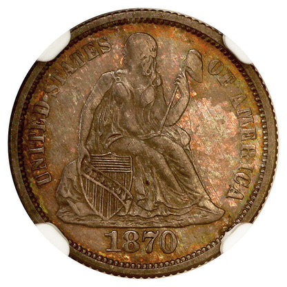 1870 10C NGC PR64 - Liberty Seated Dime