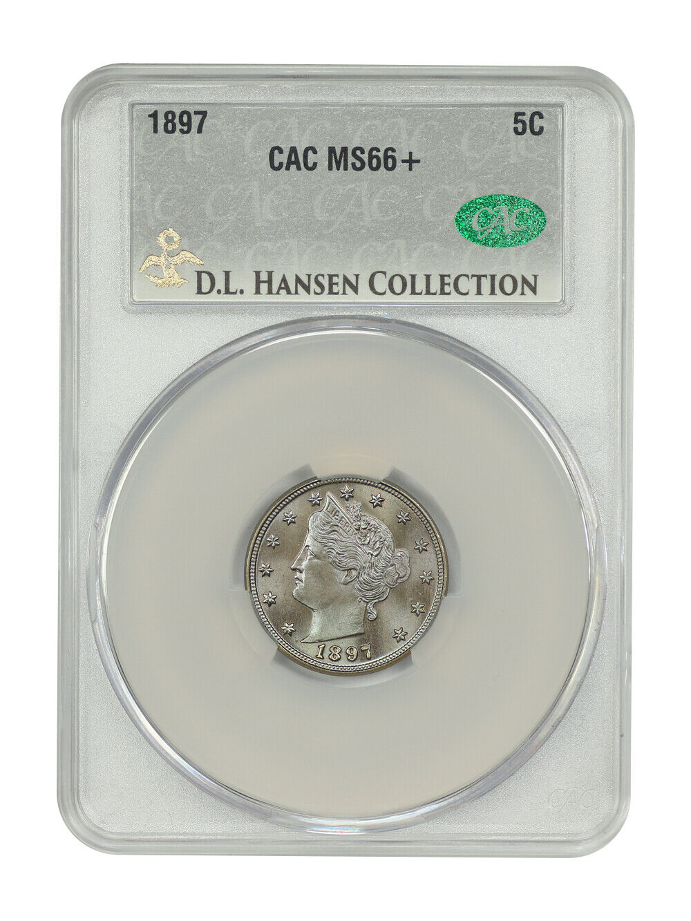 1897 5C CACG MS66+ ex: D.L. Hansen - Liberty Nickel