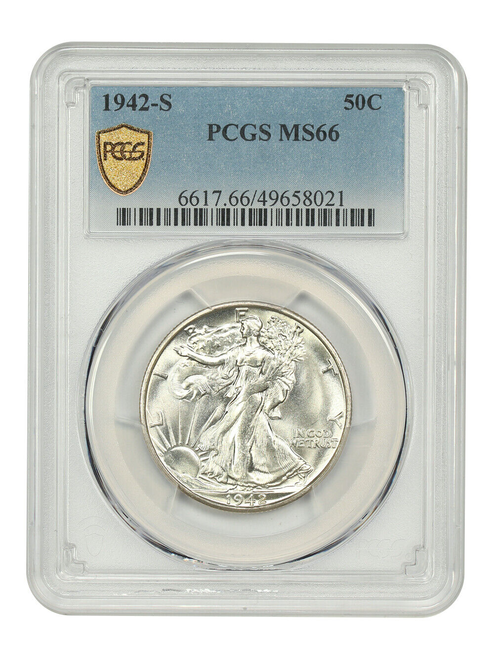 1942-S 50C PCGS MS66 - Walking Liberty Half Dollar