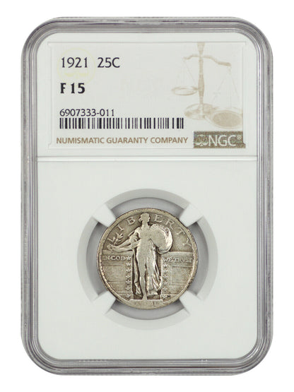 1921 25C NGC Fine 15 - Standing Liberty Quarter - Key Date