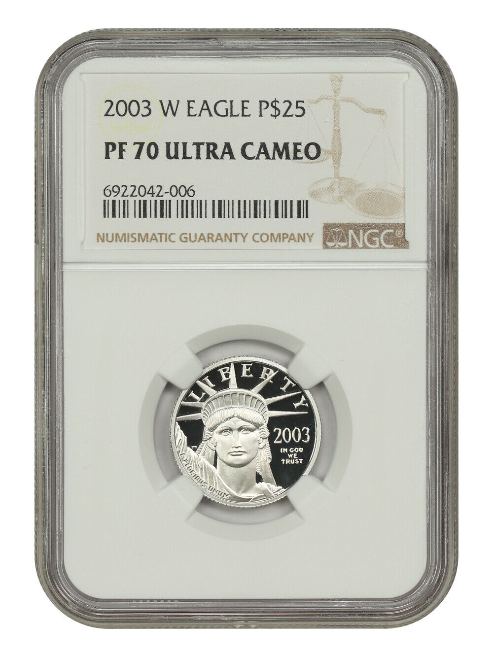 2003-W $25 Statue of Liberty NGC PR70DCAM - $25 Platinum Eagles