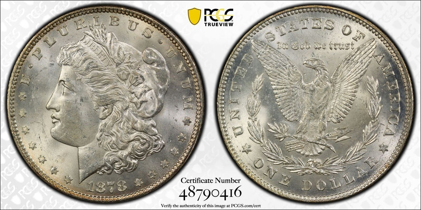 1878 P Morgan Silver Dollar PCGS MS-65 7/8TF Strong