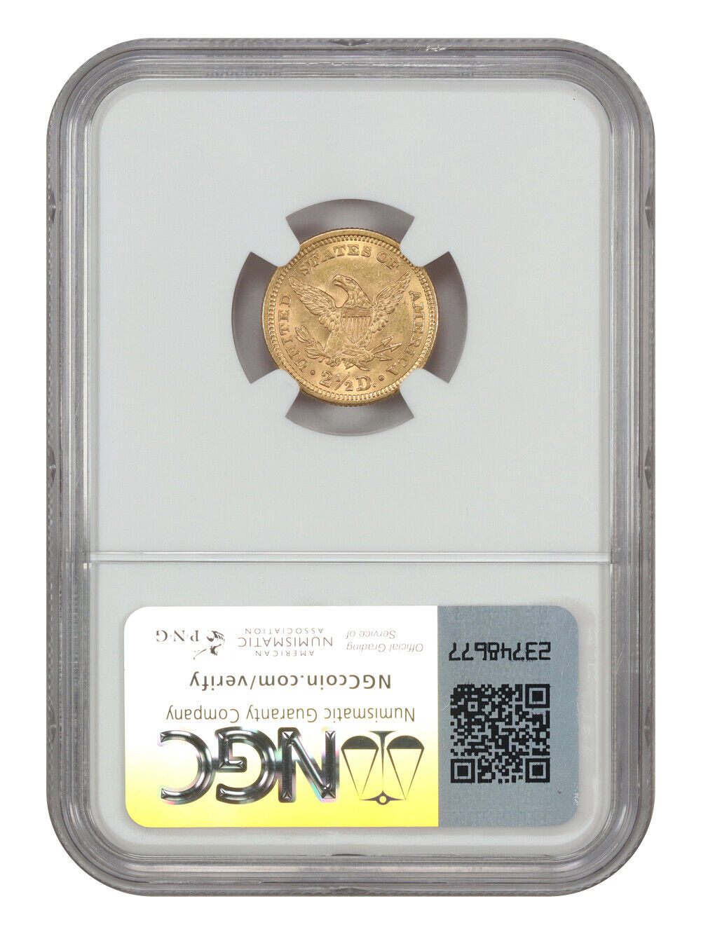 1861 $2.50 NGC MS61 (New Reverse) - Liberty Head $2.5
