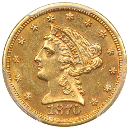 1870-S $2.50 PCGS MS62 - Liberty Head $2.5