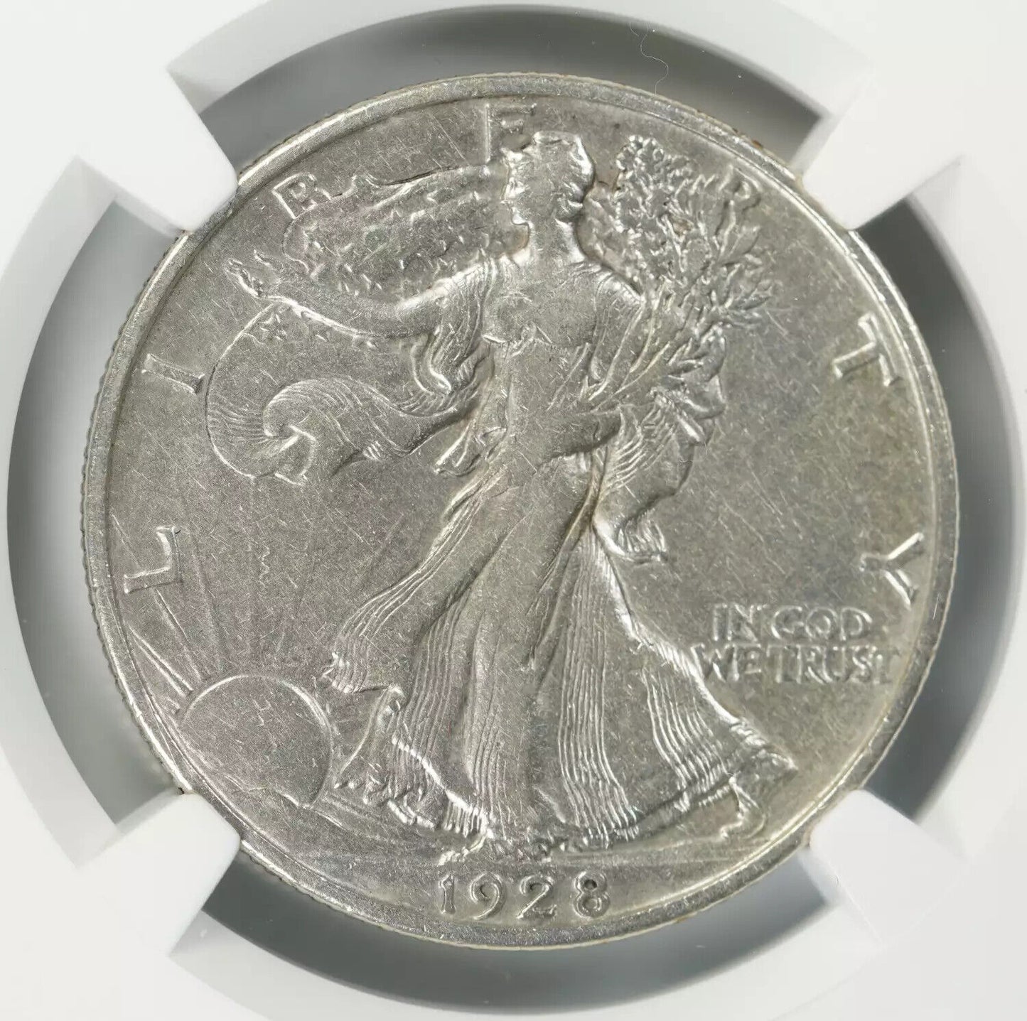 1928 S WALKING LIBERTY HALF DOLLAR 50C NGC CERTIFIED AU ABOUT UNC DETAILS (015)