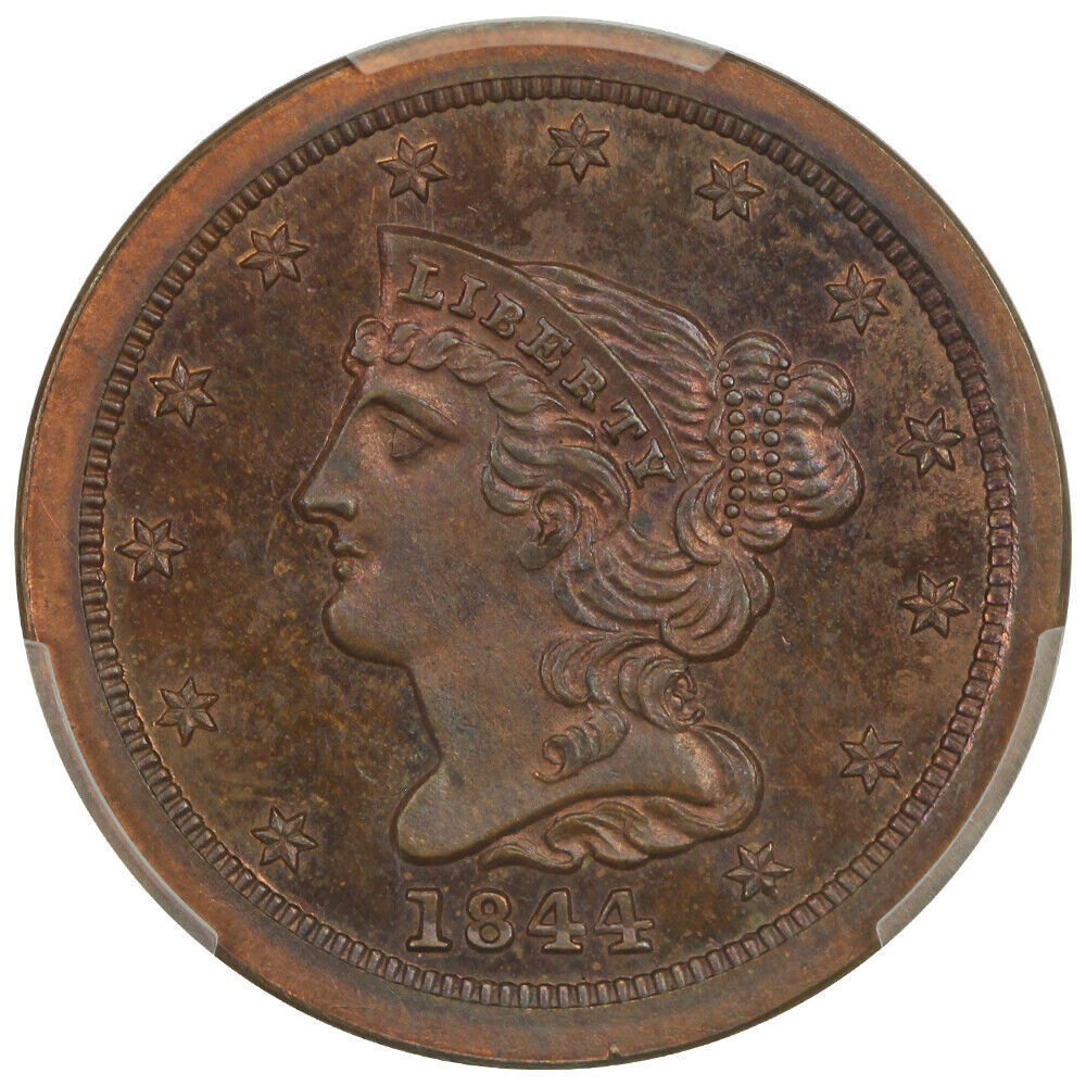 1844 1/2C PCGS PR65RB (Restrike) ex: D.L. Hansen