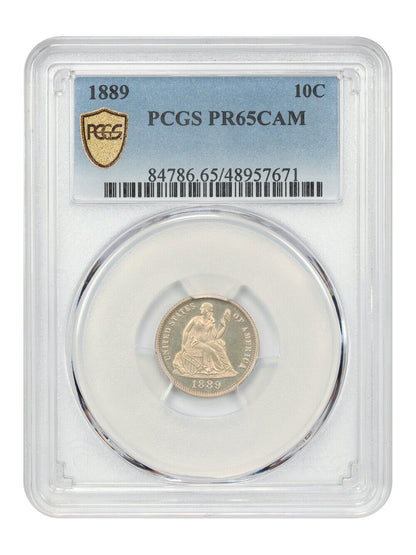 1889 10C PCGS PR65CAM