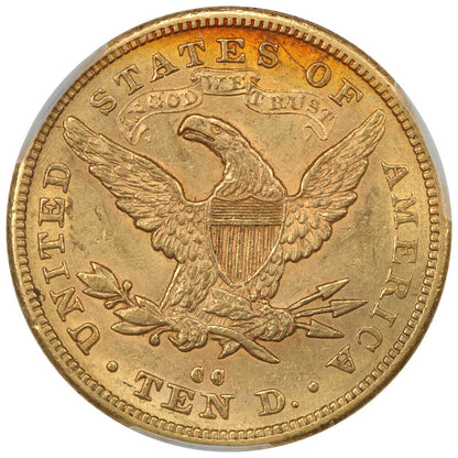 1880-CC $10 PCGS/CAC AU58 - Liberty Head $10 - Scarce CC-Mint Issue