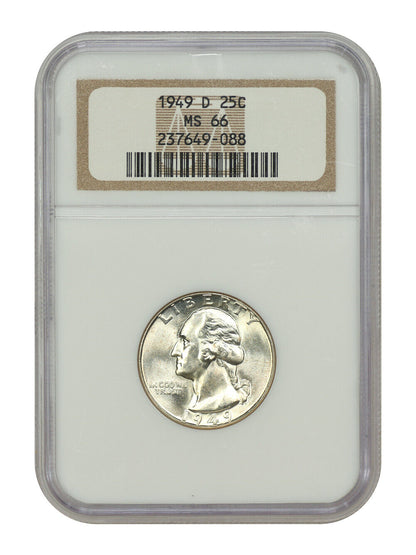 1949-D 25C NGC MS66 - Washington Quarter